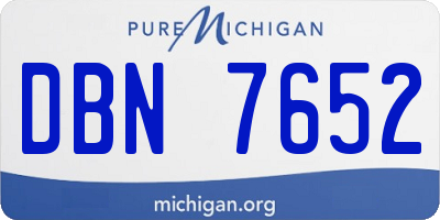MI license plate DBN7652