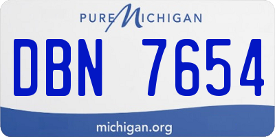 MI license plate DBN7654