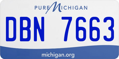 MI license plate DBN7663