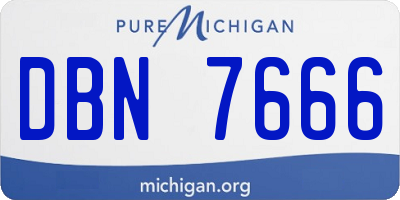 MI license plate DBN7666
