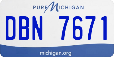 MI license plate DBN7671