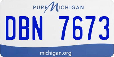 MI license plate DBN7673