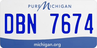 MI license plate DBN7674