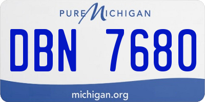 MI license plate DBN7680