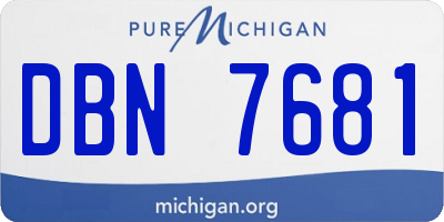 MI license plate DBN7681