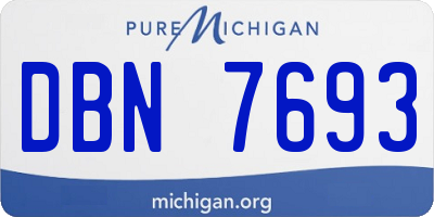 MI license plate DBN7693