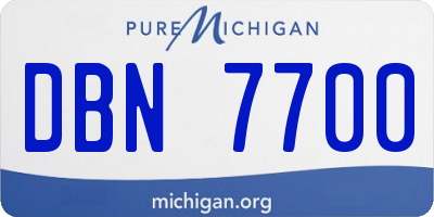 MI license plate DBN7700