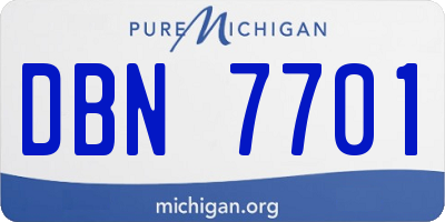 MI license plate DBN7701