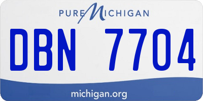 MI license plate DBN7704