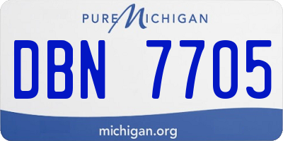 MI license plate DBN7705