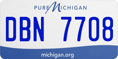 MI license plate DBN7708