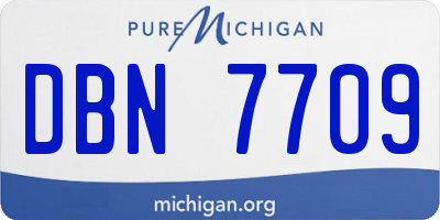 MI license plate DBN7709