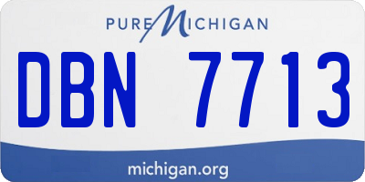MI license plate DBN7713