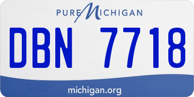 MI license plate DBN7718