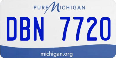 MI license plate DBN7720