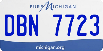 MI license plate DBN7723