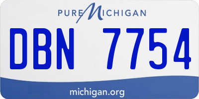 MI license plate DBN7754