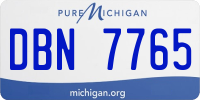 MI license plate DBN7765