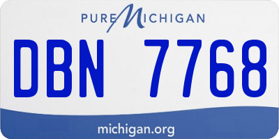 MI license plate DBN7768