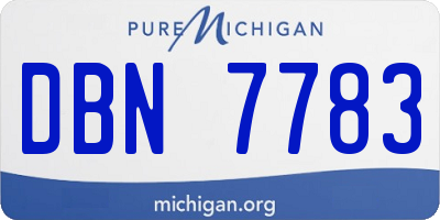 MI license plate DBN7783