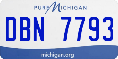MI license plate DBN7793