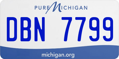 MI license plate DBN7799