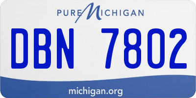 MI license plate DBN7802