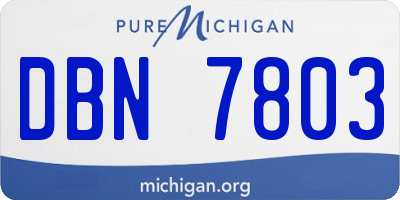 MI license plate DBN7803