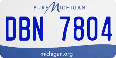 MI license plate DBN7804