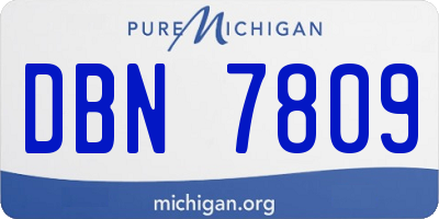 MI license plate DBN7809