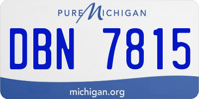 MI license plate DBN7815