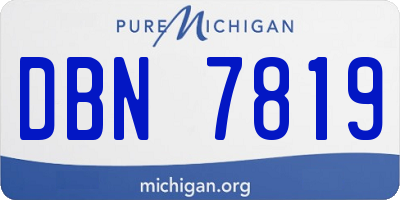 MI license plate DBN7819