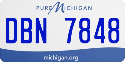 MI license plate DBN7848