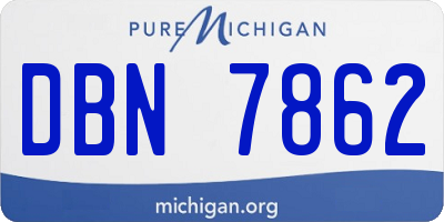 MI license plate DBN7862