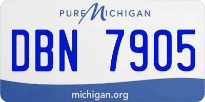 MI license plate DBN7905