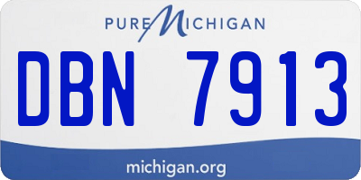 MI license plate DBN7913