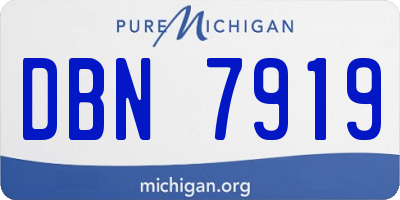 MI license plate DBN7919