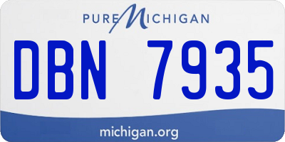 MI license plate DBN7935