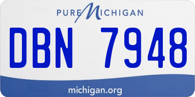 MI license plate DBN7948