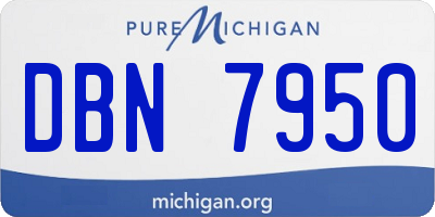 MI license plate DBN7950