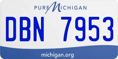 MI license plate DBN7953
