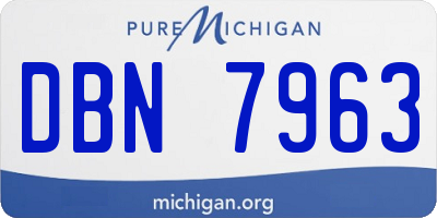 MI license plate DBN7963