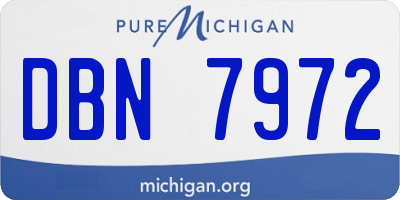 MI license plate DBN7972