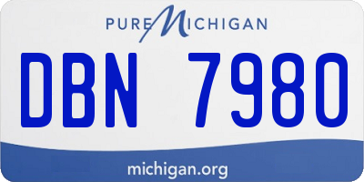 MI license plate DBN7980