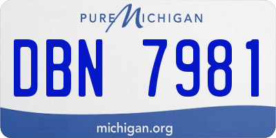 MI license plate DBN7981