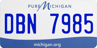 MI license plate DBN7985