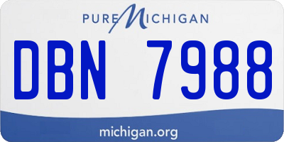 MI license plate DBN7988