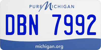 MI license plate DBN7992