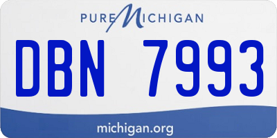 MI license plate DBN7993