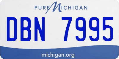 MI license plate DBN7995